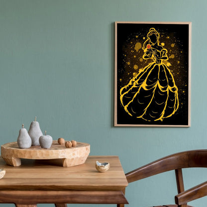 Princess Belle Silhouette 40*50CM(Canvas) Full Round Drill Diamond Painting
