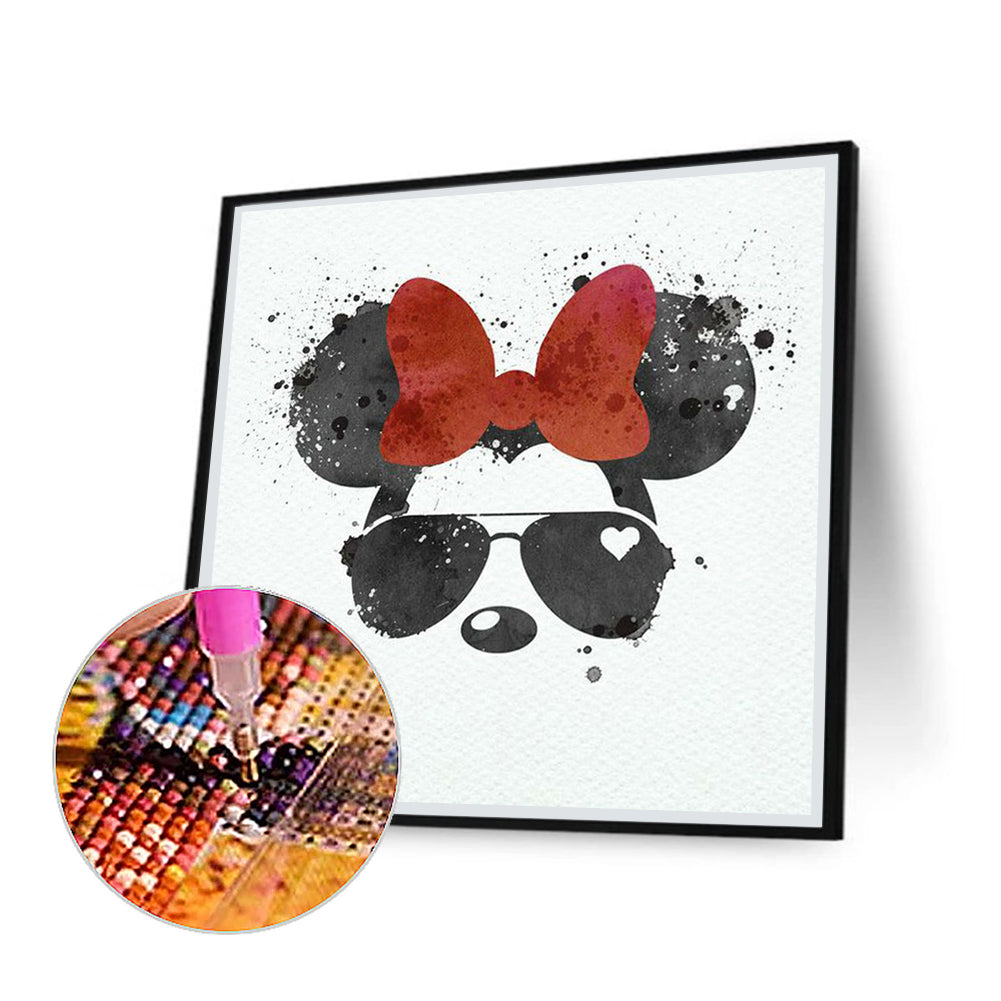 Minnie'S Sunglasses 30*30CM(Canvas) Full Round Drill Diamond Painting