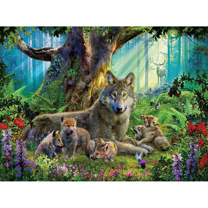 Wolf 40*30CM(Canvas) Full Round Drill Diamond Painting