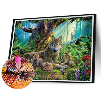 Wolf 40*30CM(Canvas) Full Round Drill Diamond Painting