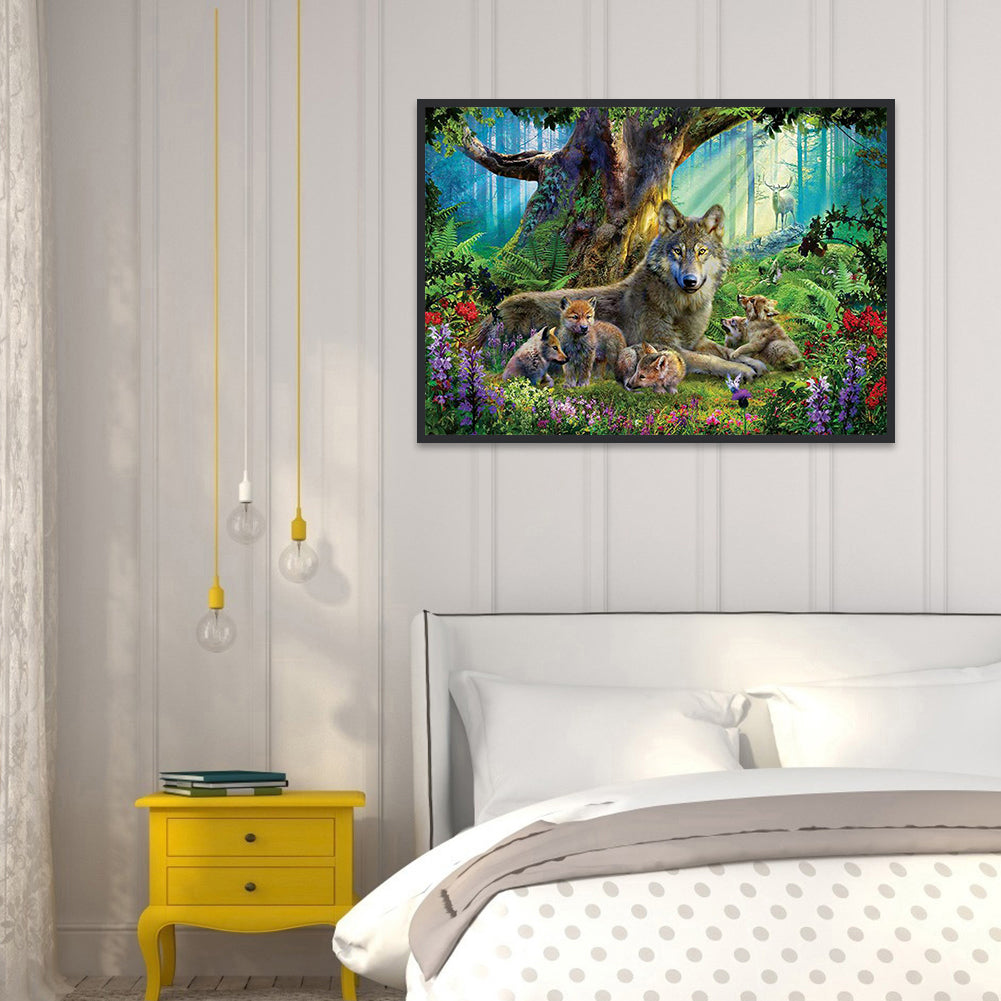 Wolf 40*30CM(Canvas) Full Round Drill Diamond Painting