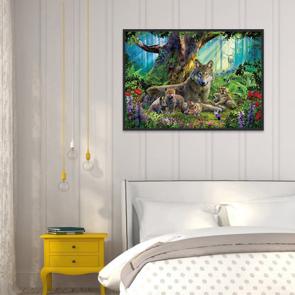 Wolf 40*30CM(Canvas) Full Round Drill Diamond Painting