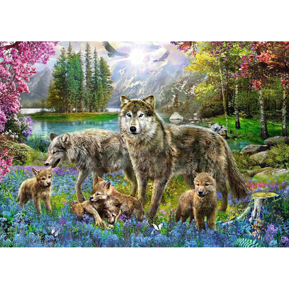 Wolf 40*30CM(Canvas) Full Round Drill Diamond Painting