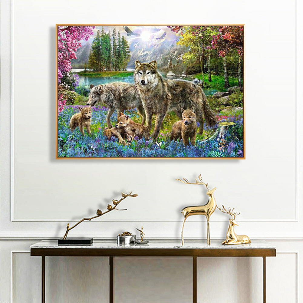 Wolf - Full Round Drill Diamond Painting 40*30CM