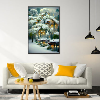 Winter Manor - Full Round Drill Diamond Painting 45*70CM