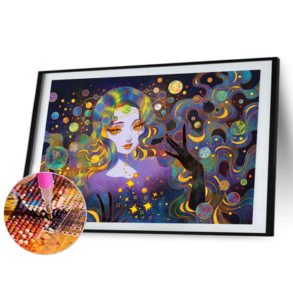 Fluorescent Girl - Full Round Drill Diamond Painting 60*40CM
