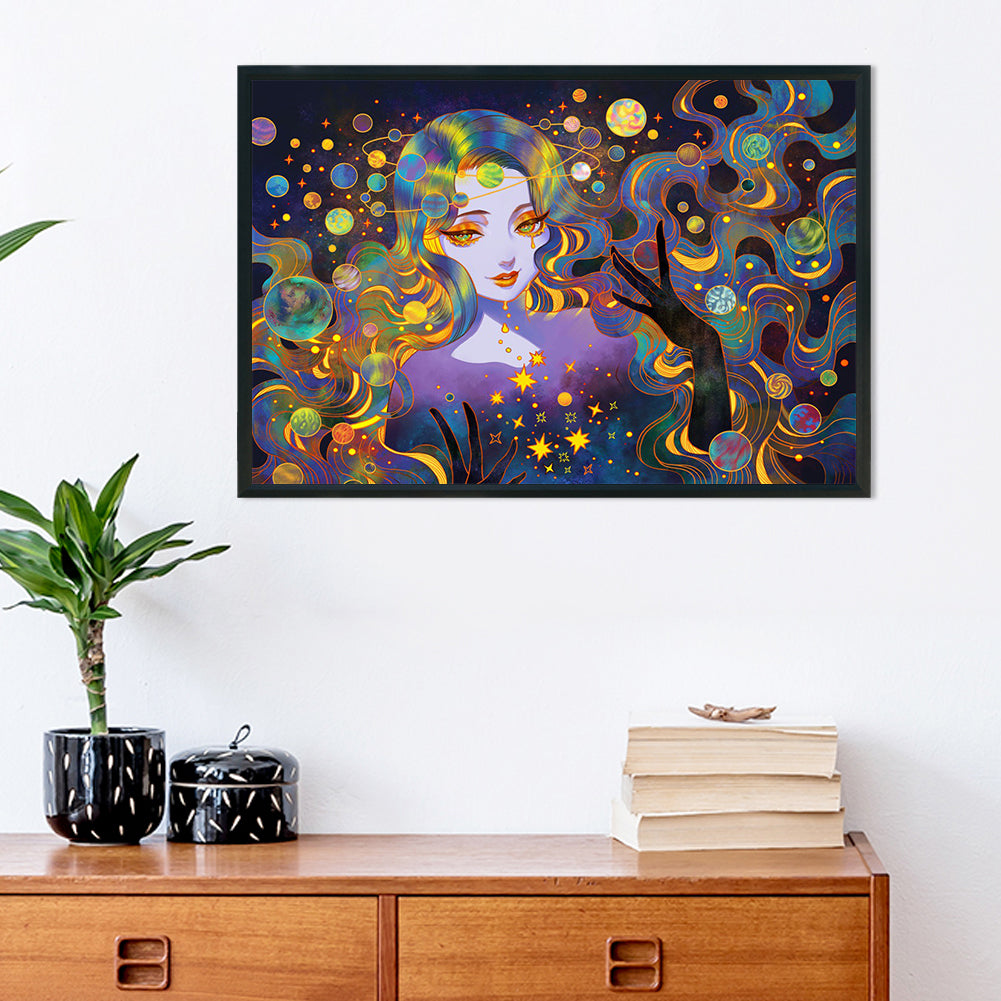 Fluorescent Girl - Full Round Drill Diamond Painting 60*40CM