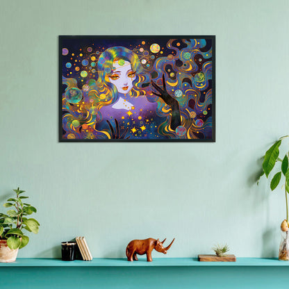 Fluorescent Girl - Full Round Drill Diamond Painting 60*40CM