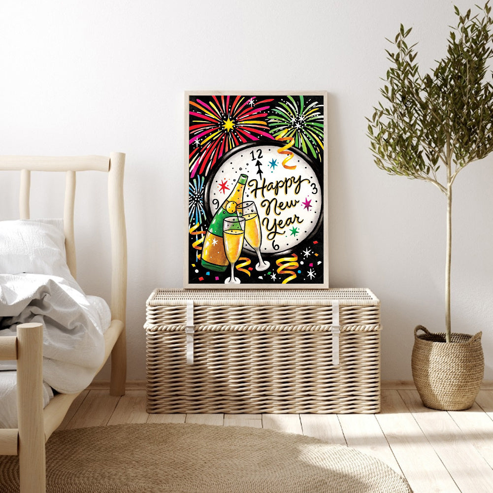 Celebrate New Year - Full Round Drill Diamond Painting 30*40CM