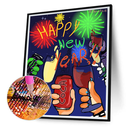 Celebrate New Year - Full Round Drill Diamond Painting 30*40CM