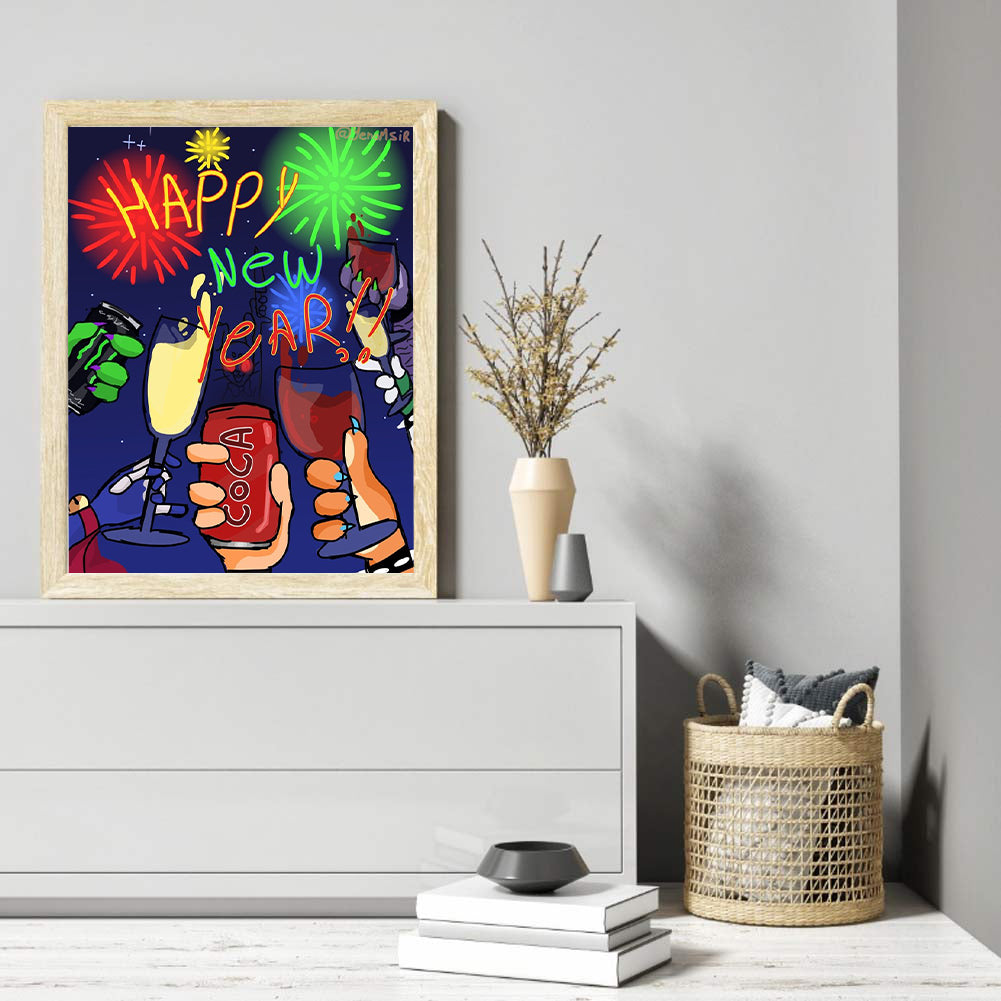 Celebrate New Year - Full Round Drill Diamond Painting 30*40CM