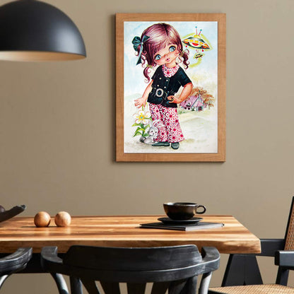 Cartoon Little Girl - Full Round Drill Diamond Painting 30*40CM