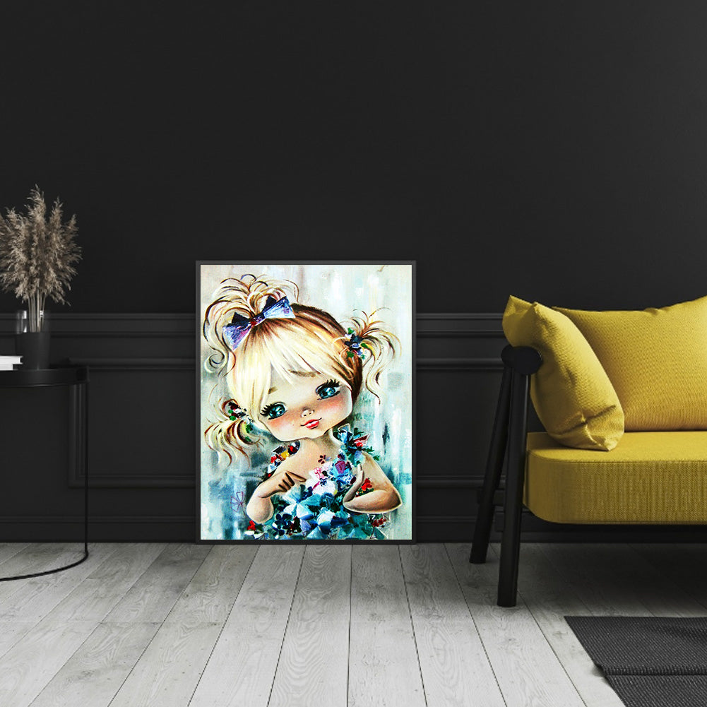 Cartoon Little Girl - Full Round Drill Diamond Painting 30*40CM
