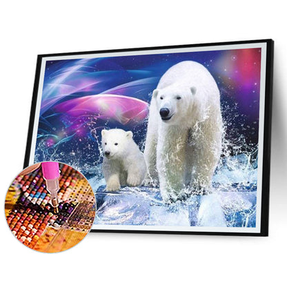 Polar White Bear - Full Round Drill Diamond Painting 40*30CM