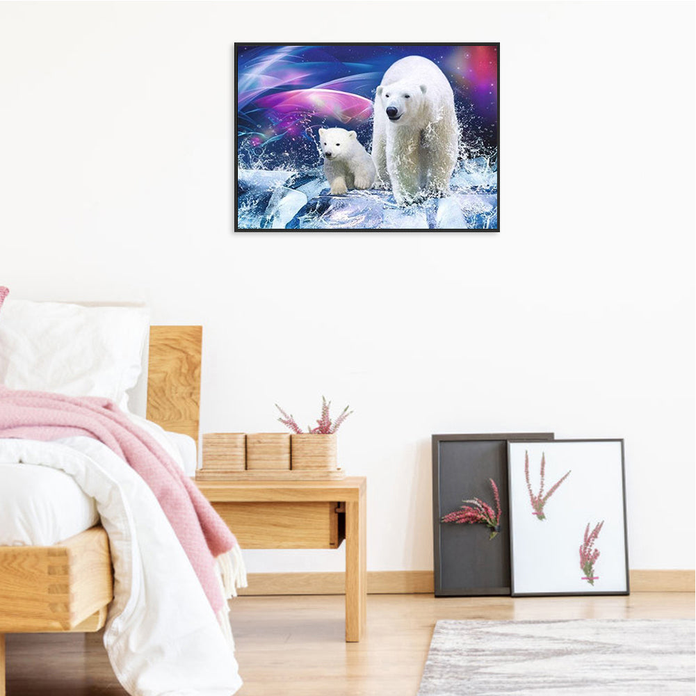 Polar White Bear - Full Round Drill Diamond Painting 40*30CM