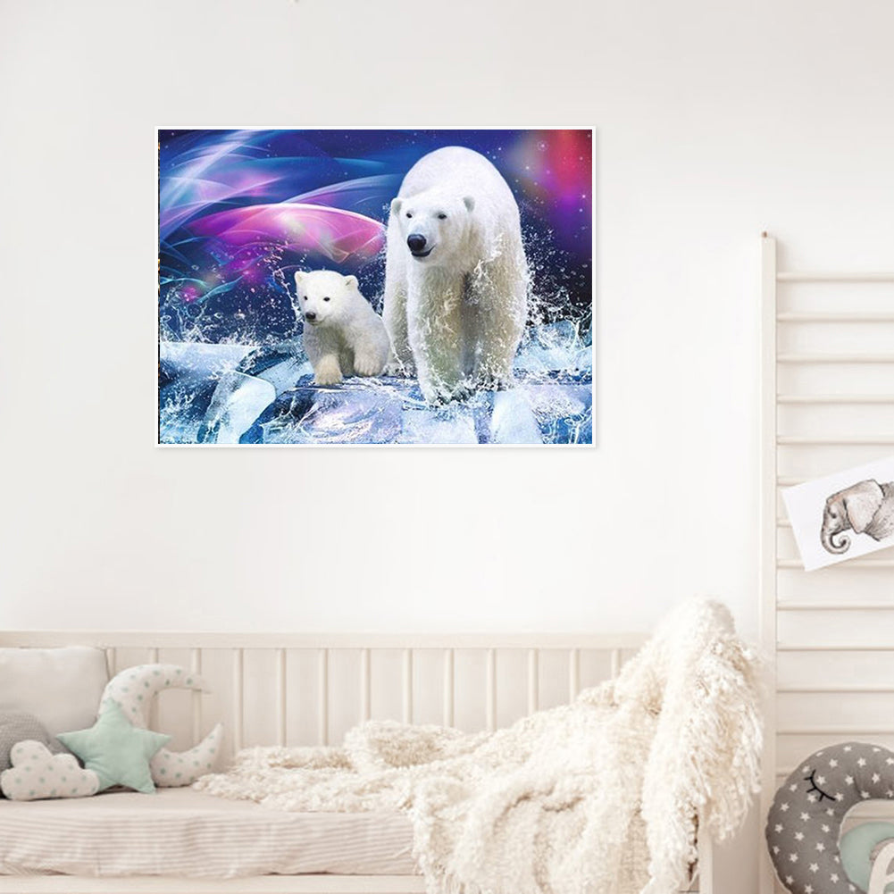 Polar White Bear - Full Round Drill Diamond Painting 40*30CM