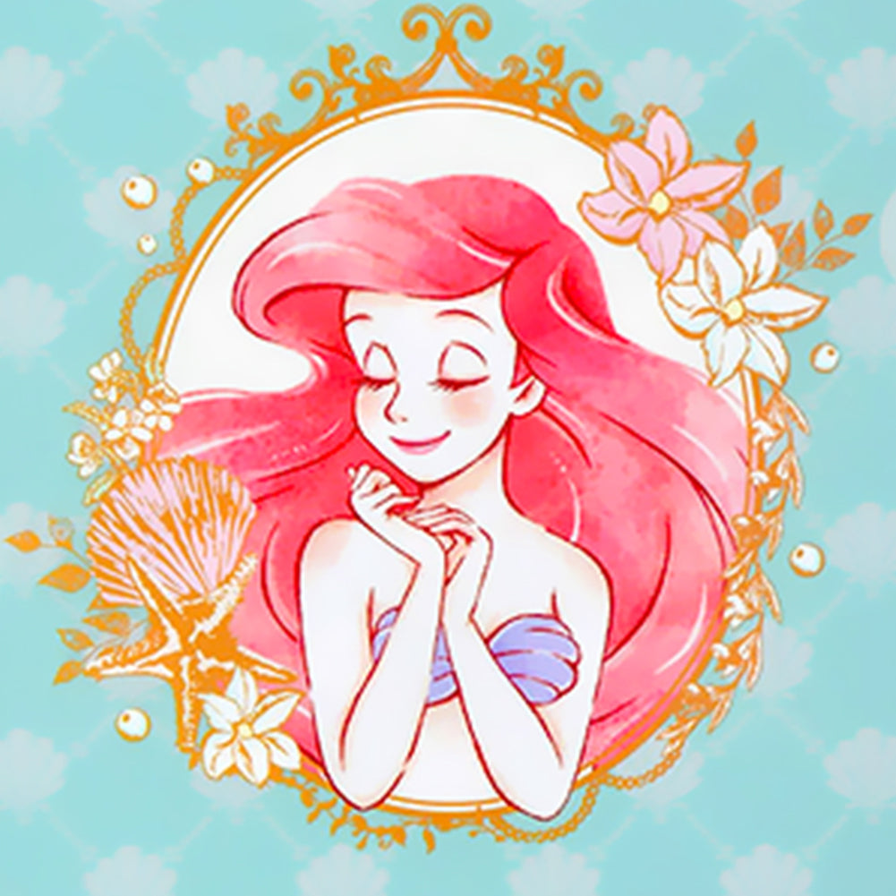 Mermaid Ariel 40*40CM(Canvas) Full Round Drill Diamond Painting