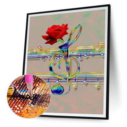 Music Rose 40*50CM(Canvas) Full Round Drill Diamond Painting