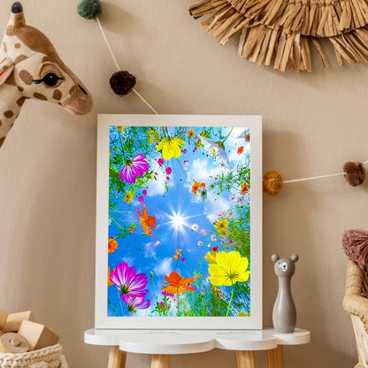 Flowers Blue Sky - Full Round Drill Diamond Painting 30*40CM