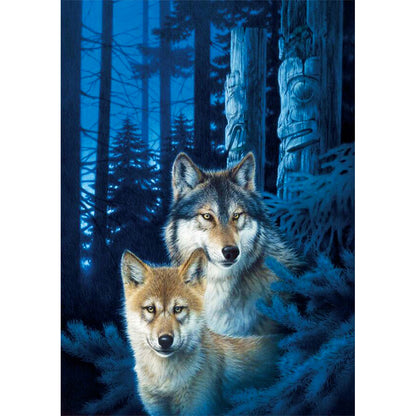 Wolf 30*40CM(Canvas) Full Round Drill Diamond Painting