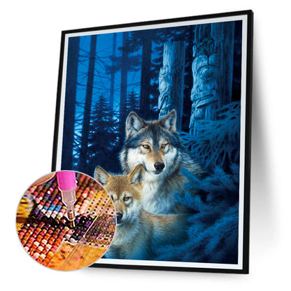 Wolf 30*40CM(Canvas) Full Round Drill Diamond Painting