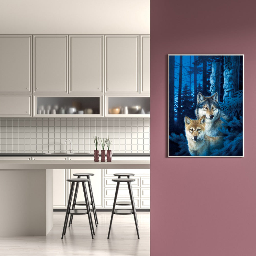 Wolf 30*40CM(Canvas) Full Round Drill Diamond Painting