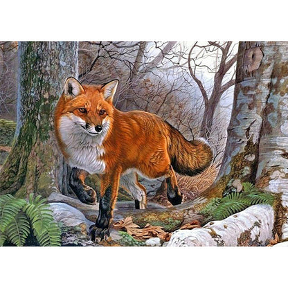 Forest Fox 50*40CM(Canvas) Full Square Drill Diamond Painting