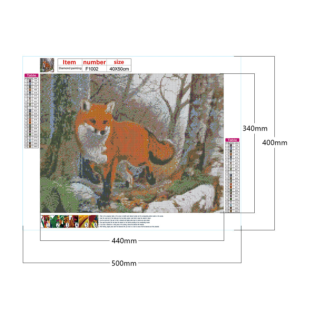 Forest Fox 50*40CM(Canvas) Full Square Drill Diamond Painting