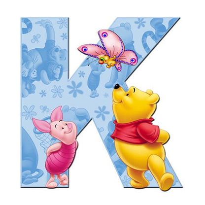 Winnie The Pooh Letter K - Full Square Drill Diamond Painting 30*30CM