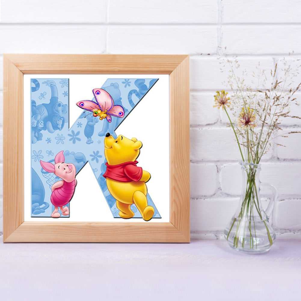 Winnie The Pooh Letter K - Full Square Drill Diamond Painting 30*30CM