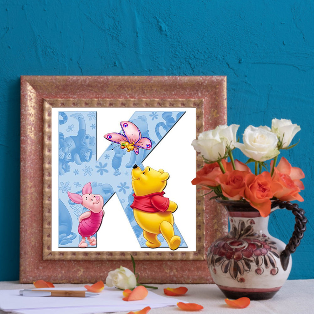 Winnie The Pooh Letter K - Full Square Drill Diamond Painting 30*30CM