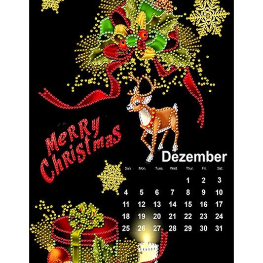 Christmas December Calendar - Special Shaped Drill Diamond Painting 30*40CM