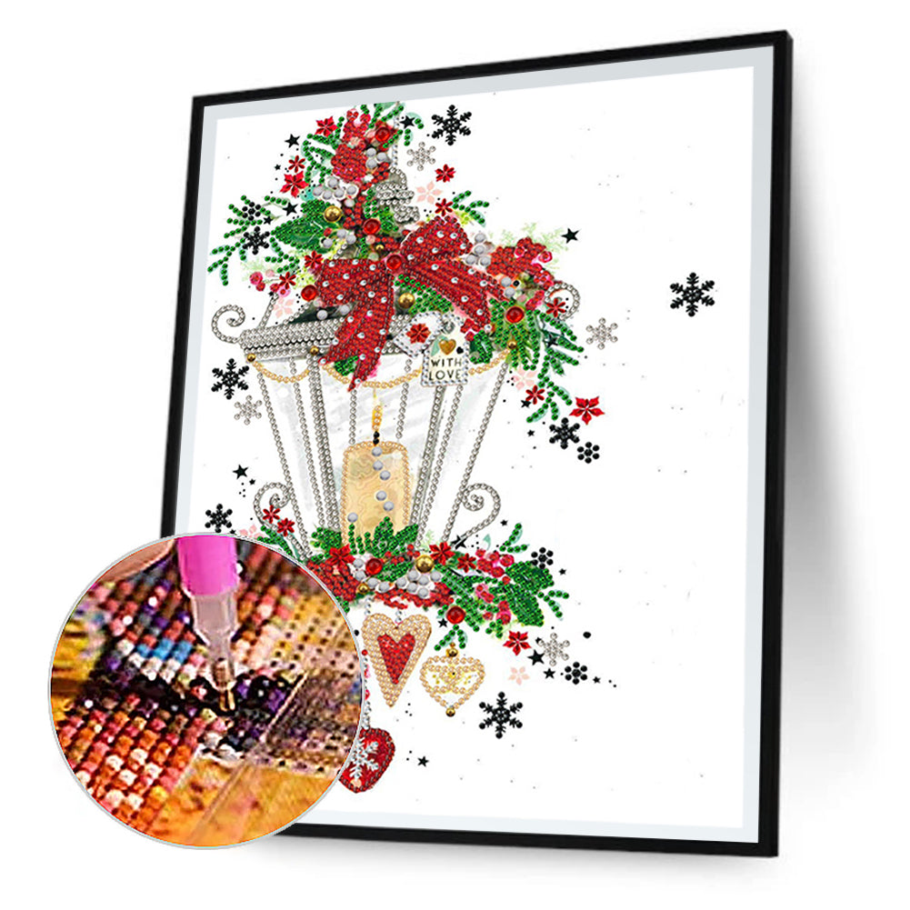 Christmas Atmosphere 30*40CM(Canvas) Special Shaped Drill Diamond Painting