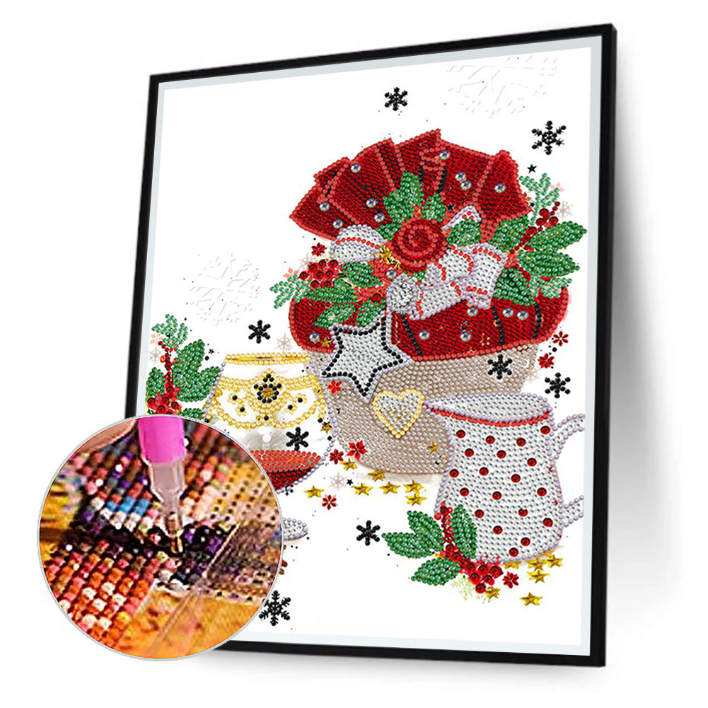 Christmas Atmosphere - Special Shaped Drill Diamond Painting 30*40CM