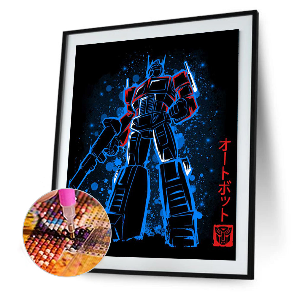 Optimus Prime Silhouette - Full Round Drill Diamond Painting 30*40CM