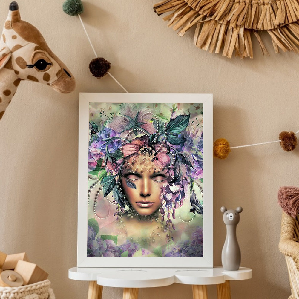 Girl - Full Round Drill Diamond Painting 50*60CM