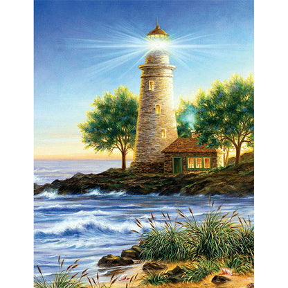 Lighthouse - Full Round Drill Diamond Painting 50*60CM