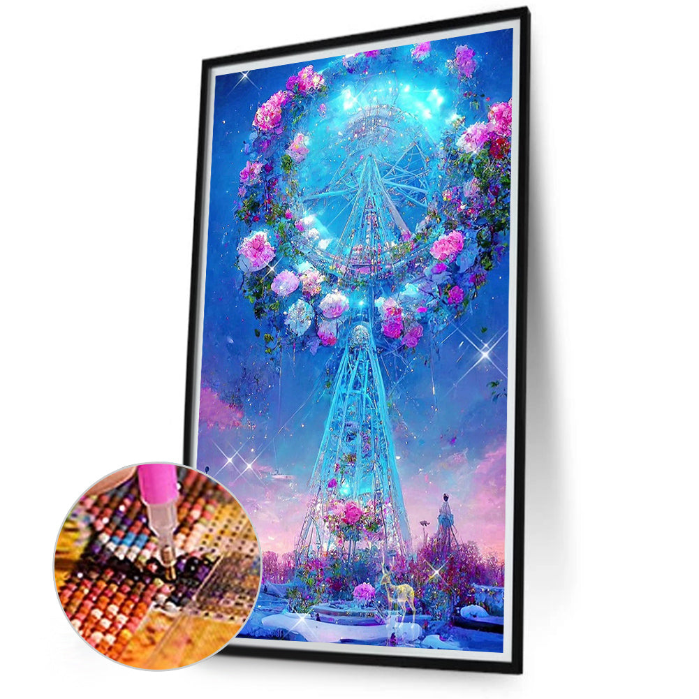 Flower Ferris Wheel - Full Round Drill Diamond Painting 40*70CM