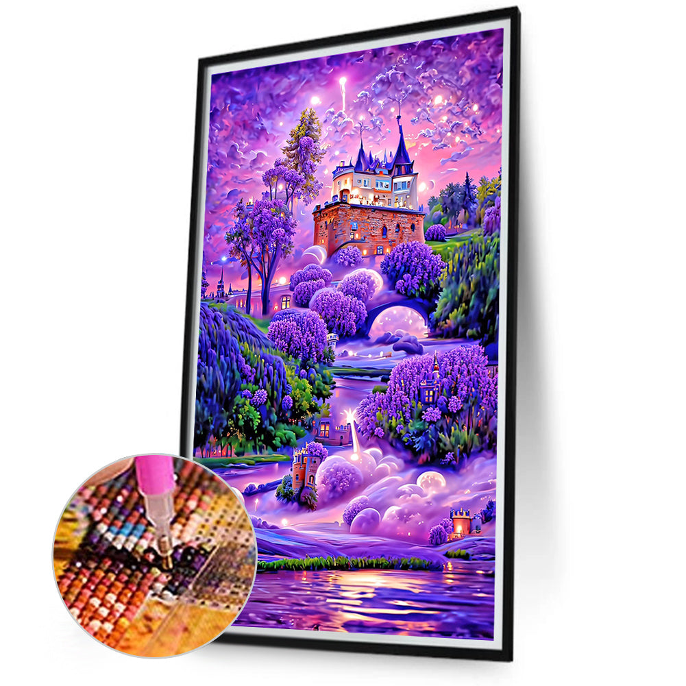 Purple Lavender Manor 40*70CM(Canvas) Full Square Drill Diamond Painting
