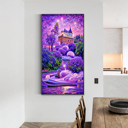 Purple Lavender Manor 40*70CM(Canvas) Full Square Drill Diamond Painting