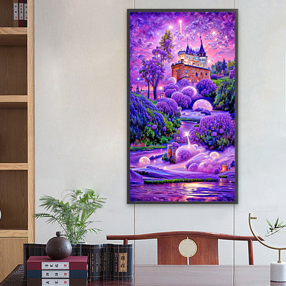Purple Lavender Manor 40*70CM(Canvas) Full Square Drill Diamond Painting
