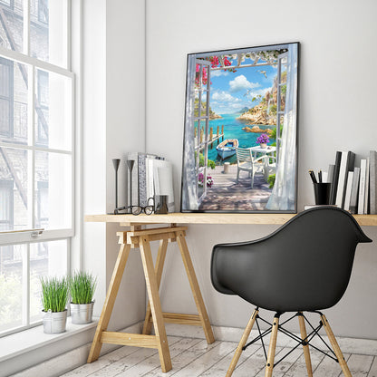 Sunshine Beach Outside The Window - Full Round Drill Diamond Painting 40*50CM