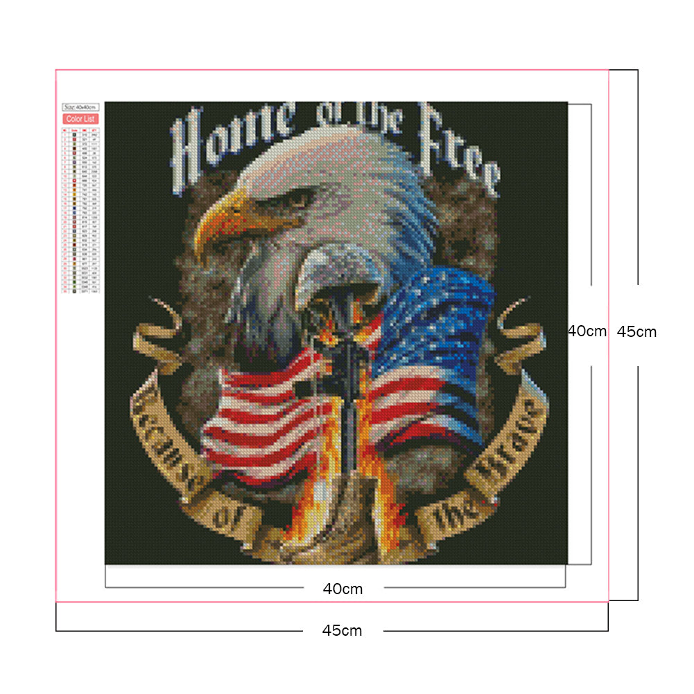 Eagle With Flag - Full Square Drill Diamond Painting 40*40CM