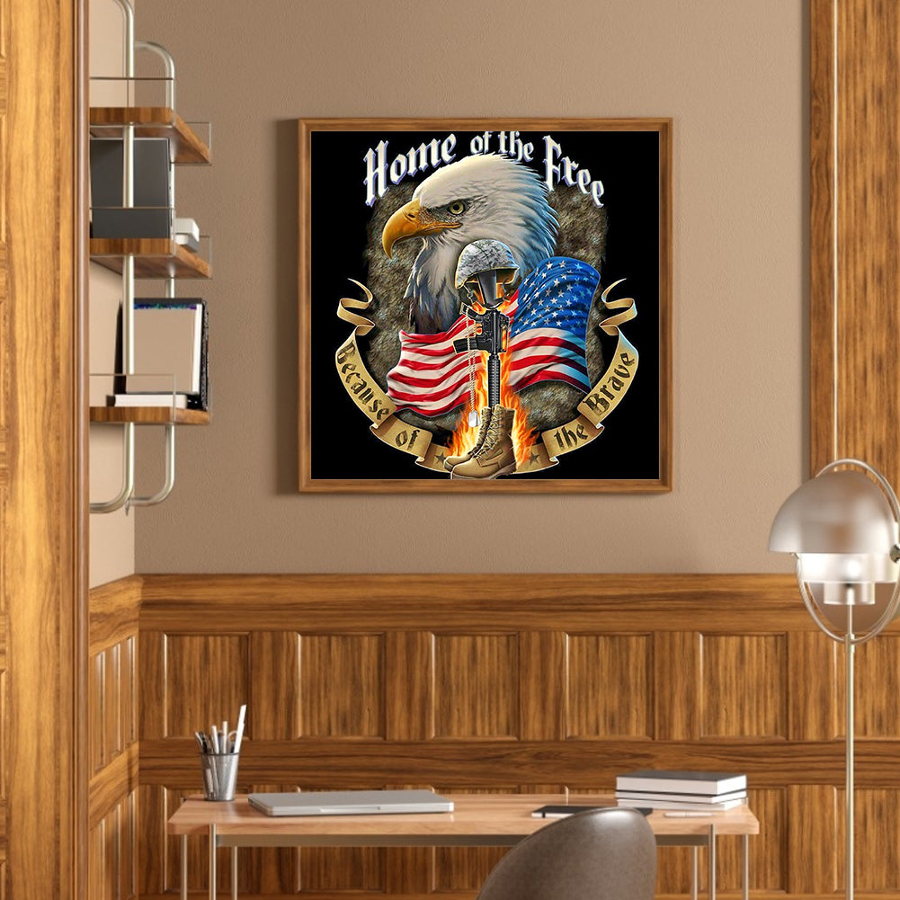 Eagle With Flag - Full Square Drill Diamond Painting 40*40CM