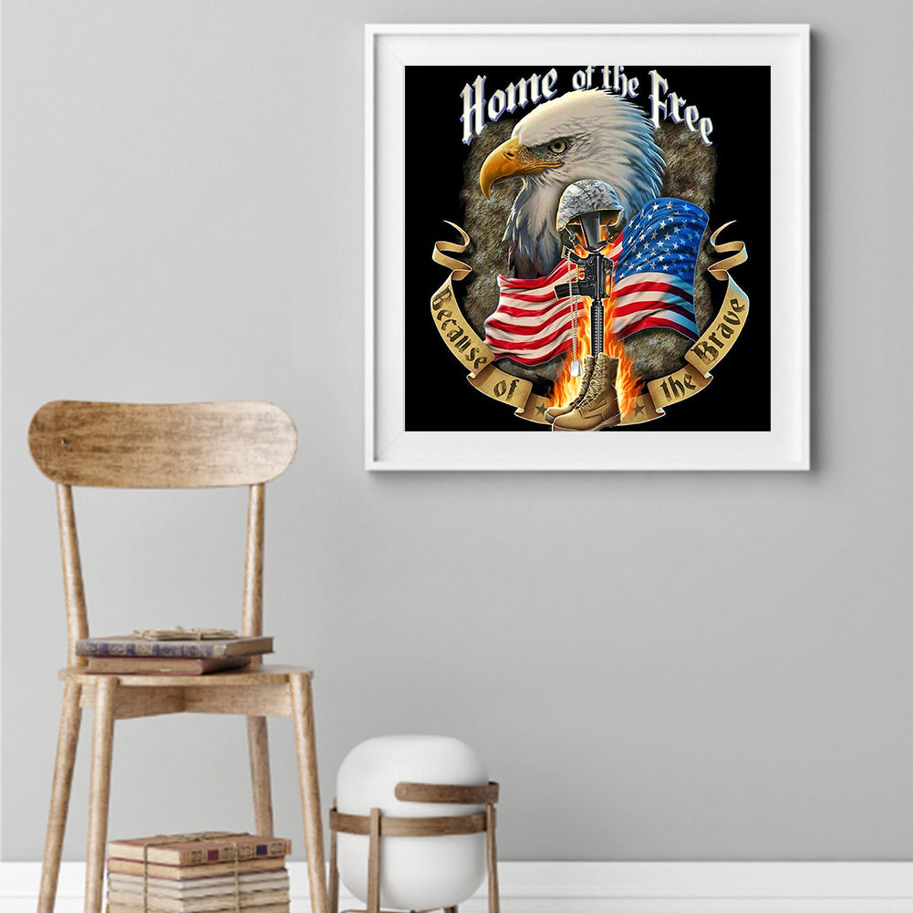 Eagle With Flag - Full Square Drill Diamond Painting 40*40CM