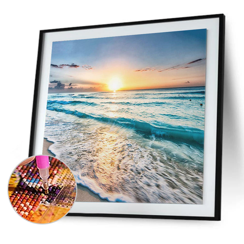 Beach Sunrise - Full Square Drill Diamond Painting 50*50CM