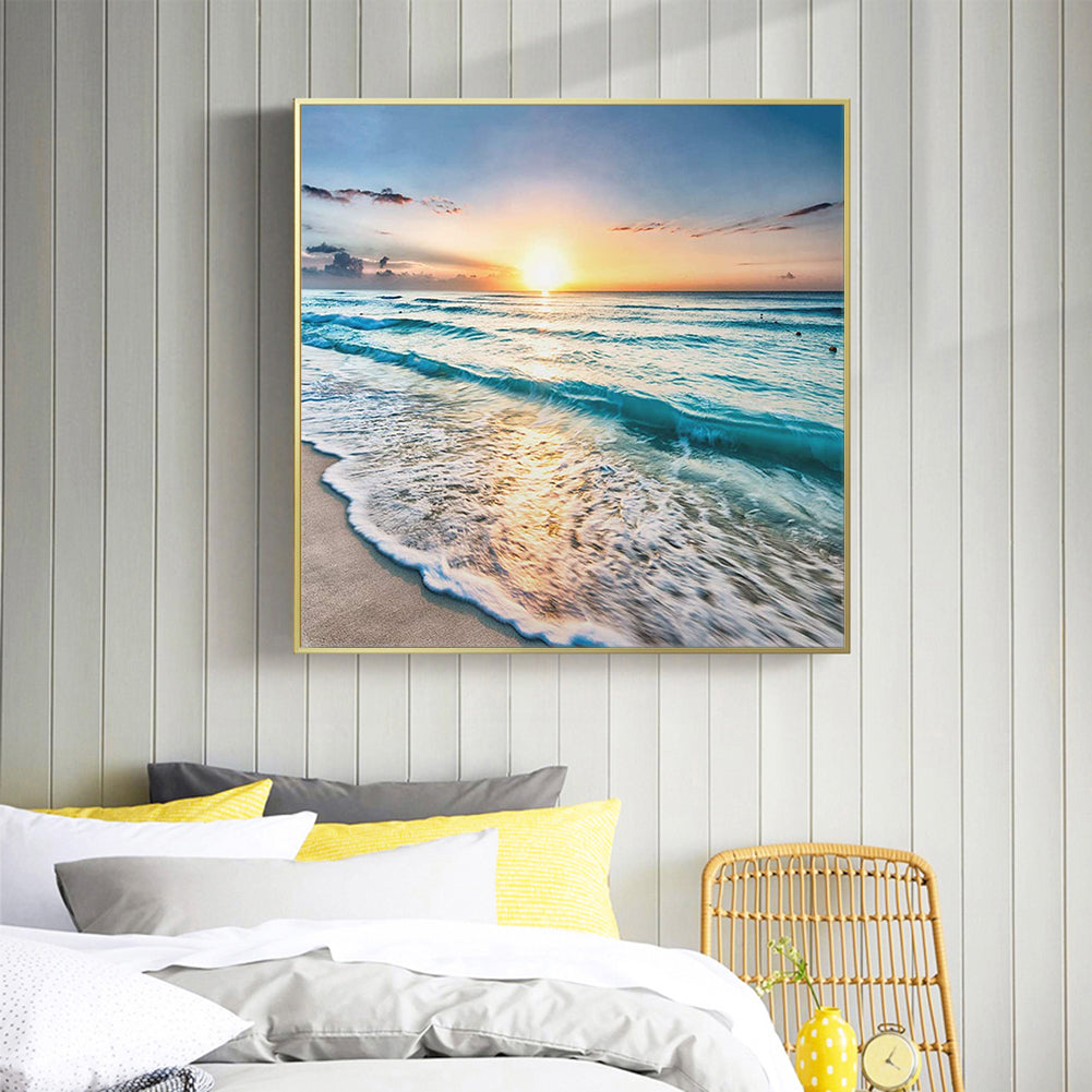 Beach Sunrise - Full Square Drill Diamond Painting 50*50CM