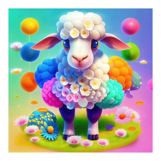 Rainbow Lamb - Full Round Drill Diamond Painting 40*40CM