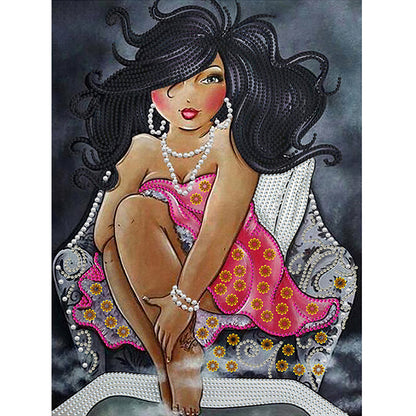 Beautiful Fat Woman - Special Shaped Drill Diamond Painting 30*40CM