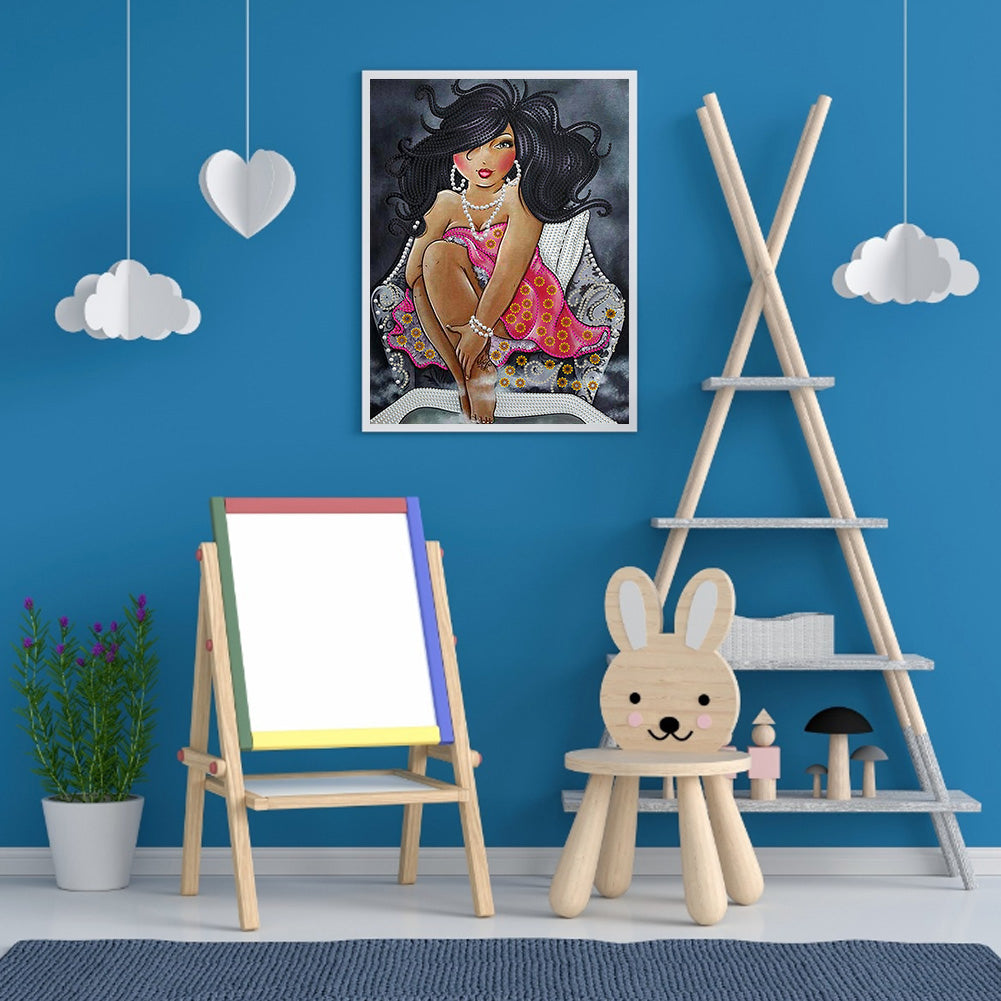 Beautiful Fat Woman - Special Shaped Drill Diamond Painting 30*40CM